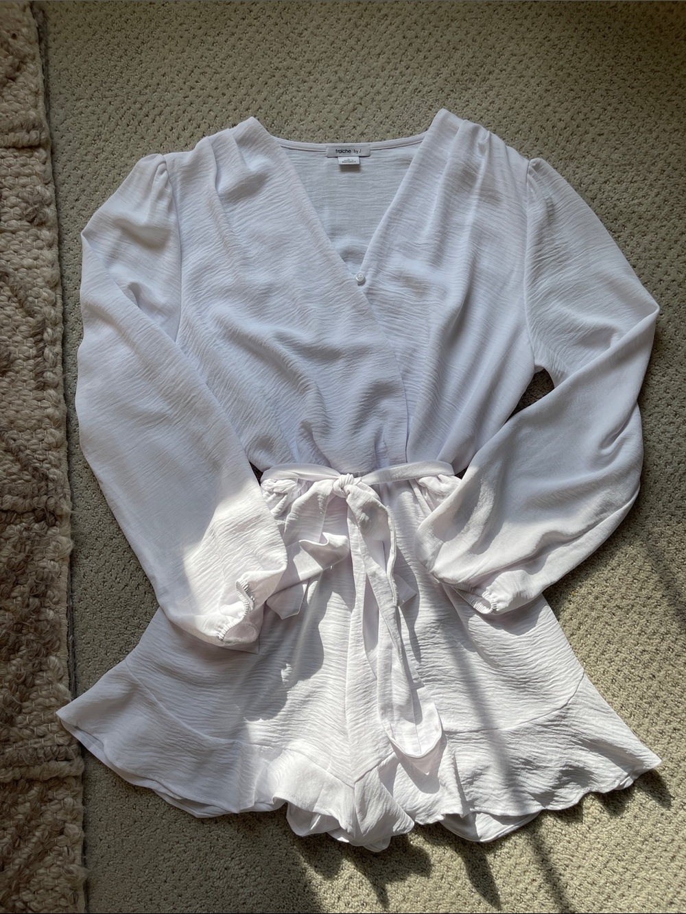 White Wrap Romper